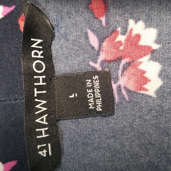 🎅4/10🎅🌷41 Hawthorn sleeveless floral blouse with cinched side in Large🌷 - Picture 4 of 8